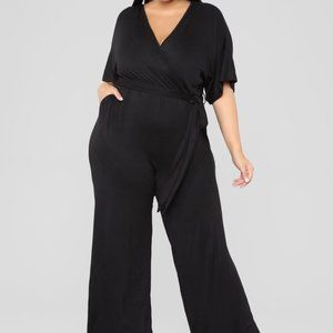 2XL long black jumpsuit